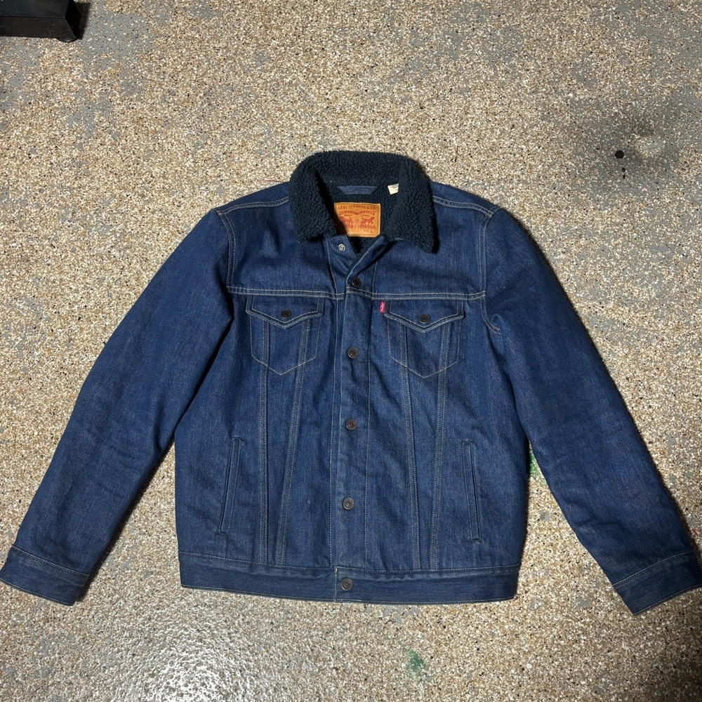 Levi's Blue Denim Jacket with Black Collar